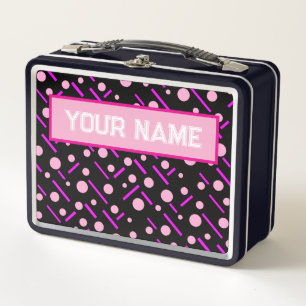Dein Name Vintage-inspirierte Grafik-Kunst Metall Brotdose