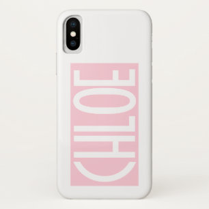 Dein Name Weißer Text auf hellrosa Case-Mate iPhone Hülle