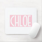 Dein Name | Weißer Text auf hellrosa Mousepad (Mit Mouse)
