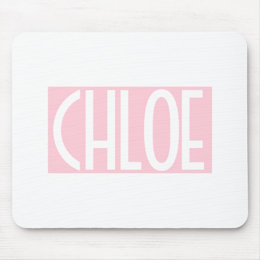 Dein Name | Weißer Text auf hellrosa Mousepad (Vorne)