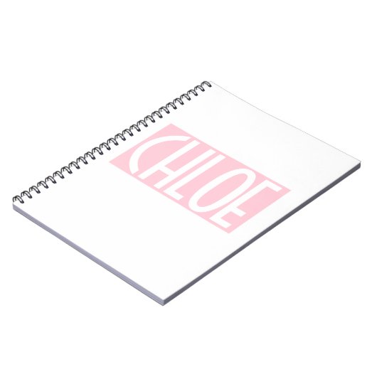 Dein Name | Weißer Text auf hellrosa Notizblock (Linke Seite)