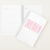 Dein Name | Weißer Text auf hellrosa Planer (Anzeige)