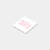 Dein Name | Weißer Text auf hellrosa Post-it Klebezettel (angewinkelt)