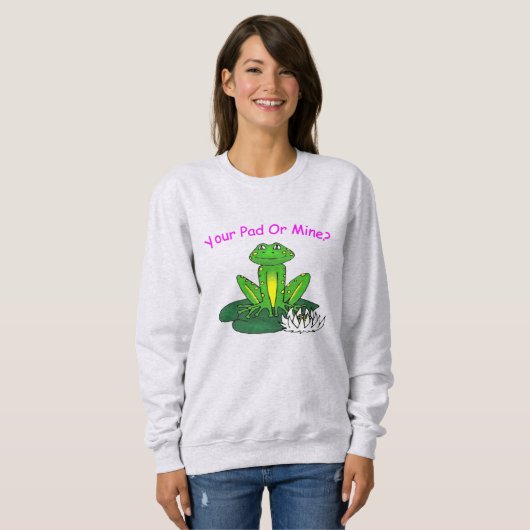 Dein Pad oder Meins? Frauen Hellgrau Sweatshirt (Vorne ganz)