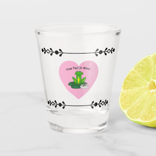 Dein Pad oder Meins? Valentinstag-Shotglas Schnapsglas (Vorderseite)