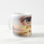 Dein Pfad Visionäres Auge Becher Kaffeetasse (Vorderseite Links)