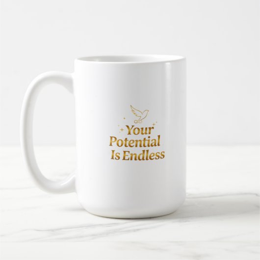 Dein Potenzial Ist Endlos Dove Gold Motivation Kaffeetasse (Links)