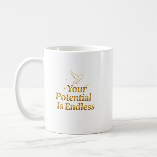 Dein Potenzial Ist Endlos Dove Gold Motivation Kaffeetasse (Links)