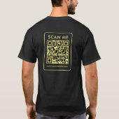 Dein QR-Code Gold-Text Männer-Doppelseitiger Druck T-Shirt (Rückseite)