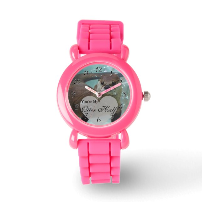 Dein schöner halb brauner Fluss Otter schwimmen Armbanduhr (Vorderseite)