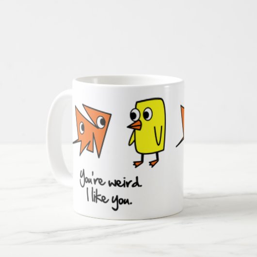 Dein seltsamer Kaffee-Cup gefällt mir. Kaffeetasse (Vorderseite Links)