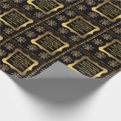 Dein Sentiment Black Gold Chic Snowflake Weihnacht Geschenkpapier (Ecke)