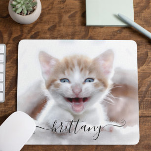 Dein süßes Familienhaustier-Kätzchen-Foto Mousepad