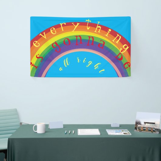 "Dein Text" Blauer Himmel Regenbogenbanner Banner (Messeveranstaltung)