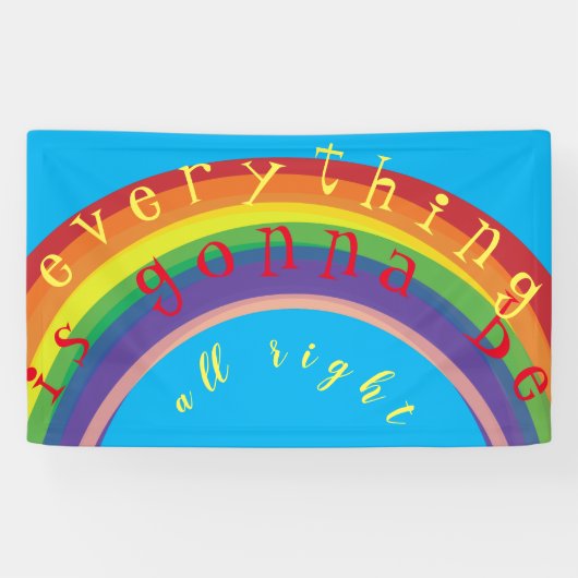 "Dein Text" Blauer Himmel Regenbogenbanner Banner (Horizontal)
