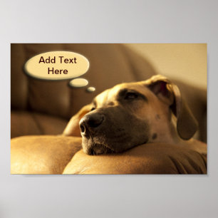 Dein Text Dane Puppy Poster