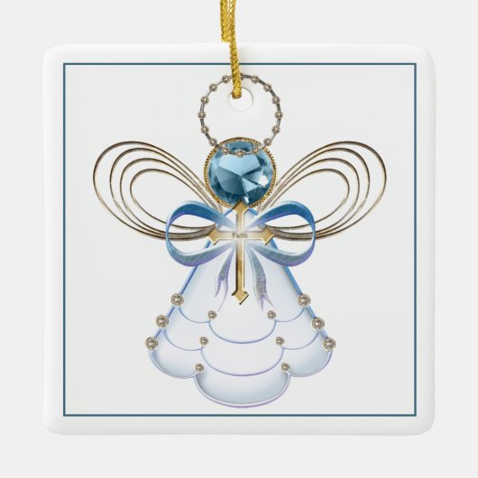 Dein Text: Der Weihnachtsgel des Glaubens Keramikornament (Vorderseite)