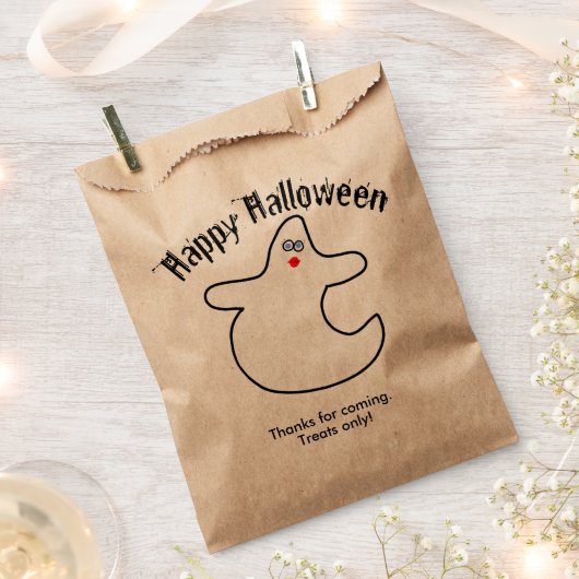 Dein Text glücklich Halloween Diva Ghost Geschenktütchen (Ausgeschnitten)