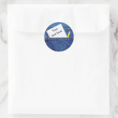 "Dein Text hier" Notebook in Pocket Runder Aufkleber (Tasche)