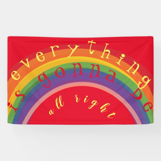 "Dein Text" Regenbogenbanner Banner (Horizontal)