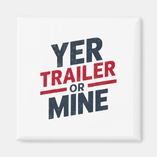 Dein Trailer Oder Meiner Lustig Usa 4. Juli White  Magnet