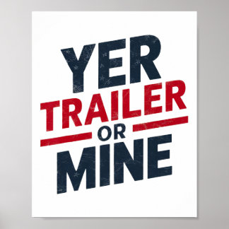 Dein Trailer Oder Meiner Lustig Usa 4. Juli White  Poster