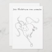 Dein Traumpferd zum ausmalen, Geburtstagskarte Feiertagskarte (Vorne/Hinten)