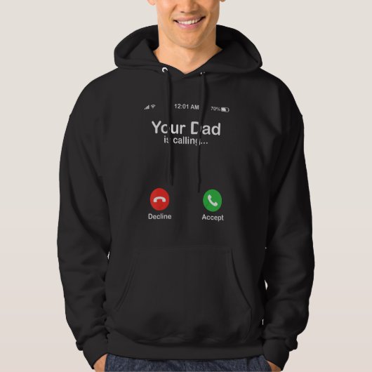 Dein Vater ruft an Ablehnen oder Annehmen Frohen V Hoodie (Vorderseite)
