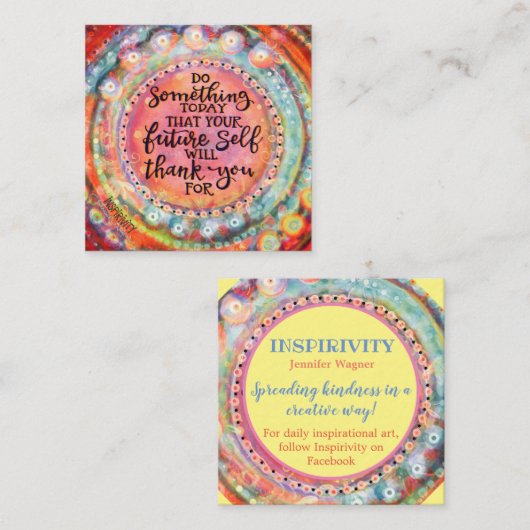 "Dein zukünftiges Selbst wird dir danken" Kinderka Quadratische Visitenkarte (Vorne/Hinten)