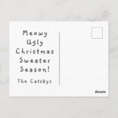 Deine 3 Katzen in Ugly Christmas Sweaters Postkarte (Rückseite)
