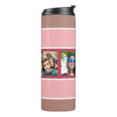 DEINE 4 FOTO & NAME Stripes Muster Thermosbecher (Nach links gedreht)