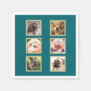 DEINE 6 FOTOS / Niedliche Hunde individuelle Papie Serviette