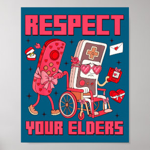 Deine Älteren achten Valentinstag Gaming Steuerung Poster