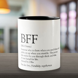 Deine BFF-Definition Beste Freundin Lustig Modern Zweifarbige Tasse
