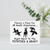 DEINE, DUCK & PHEASANT JAGD POSTKARTE (Stehend Vorderseite)