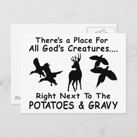 DEINE, DUCK & PHEASANT JAGD POSTKARTE (Vorne/Hinten)