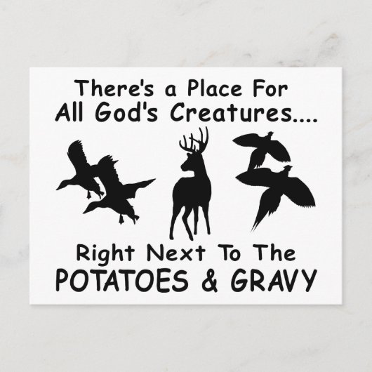 DEINE, DUCK & PHEASANT JAGD POSTKARTE (Vorderseite)