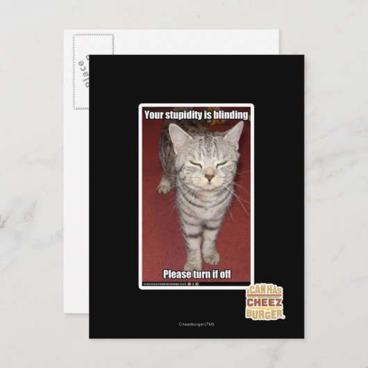 Deine Dummheit ist die Blindheit 2 Postkarte (Vorne/Hinten)