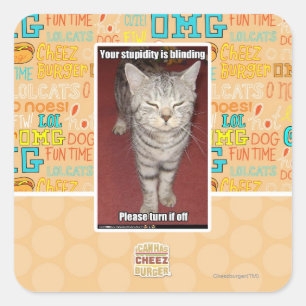 Deine Dummheit ist die Blindheit 2 Quadratischer Aufkleber