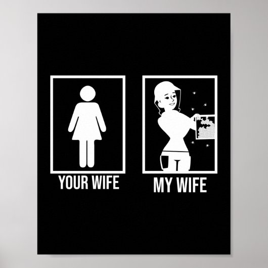 Deine Ehefrau Meine Ehefrau Bienenkäfer Honey Bee Poster (Vorne)