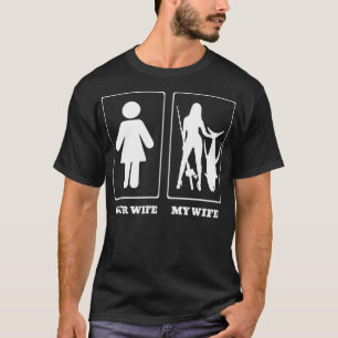 Deine Ehefrau Meine Ehefrau Mens lustiges Angeln T-Shirt
