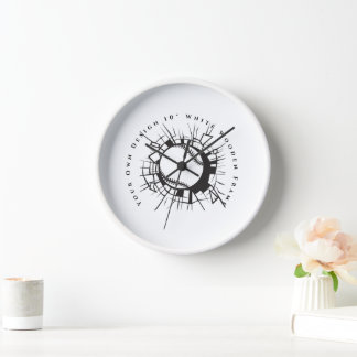 Deine eigene Kreation 10" Weiße Holzrahmen Wand Uhr