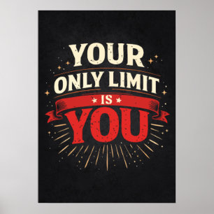 Deine einzige Grenze bist du - Motivationaler Erfo Poster