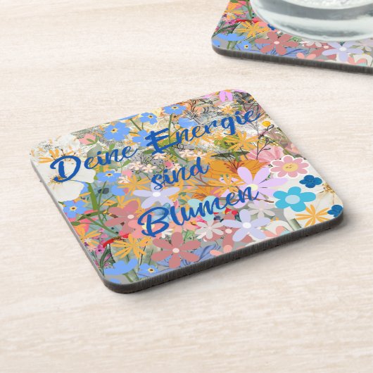Deine Energie sind Blumen. Getränkeuntersetzer (Linke Seite)