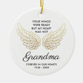 Deine Flügel waren bereit für Personalisierte Oma- Keramik Ornament (Vorne)
