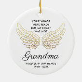 Deine Flügel waren bereit für Personalisierte Oma- Keramik Ornament (Hinten)
