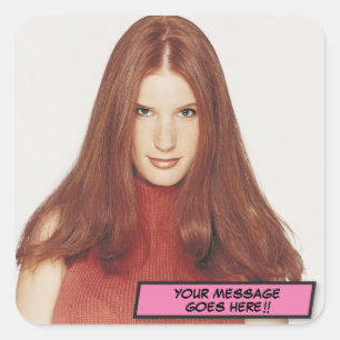 Deine Foto-Botschaft Lustige Retro-Comic- Pop-Art Quadratischer Aufkleber