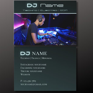 Deine Foto Techno-Musik DJ Visitenkarte
