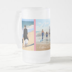 Deine Fotocollage und benutzerdefinierter Text per Mattglas Bierglas