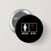 Deine Frau meine Frau Bikerin Radfahrerin Mountain Button (Vorne & Hinten)